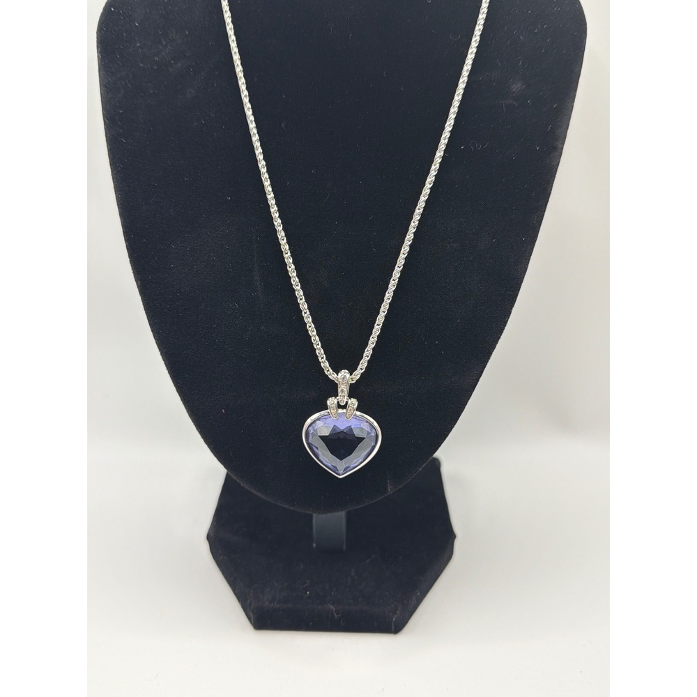 Swarovski Oceanic Tanzanite Purple Heart Pendant Necklace